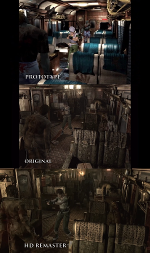 Resident Evil 0 gameplay comparison screenshot